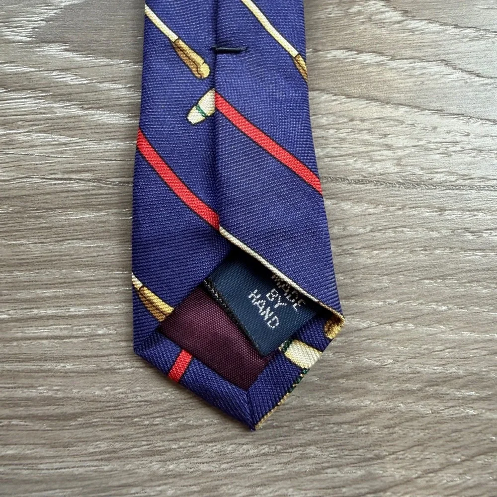 Polo Ralph Lauren Men Necktie Silk Polo Mallet Stripe Blue OS